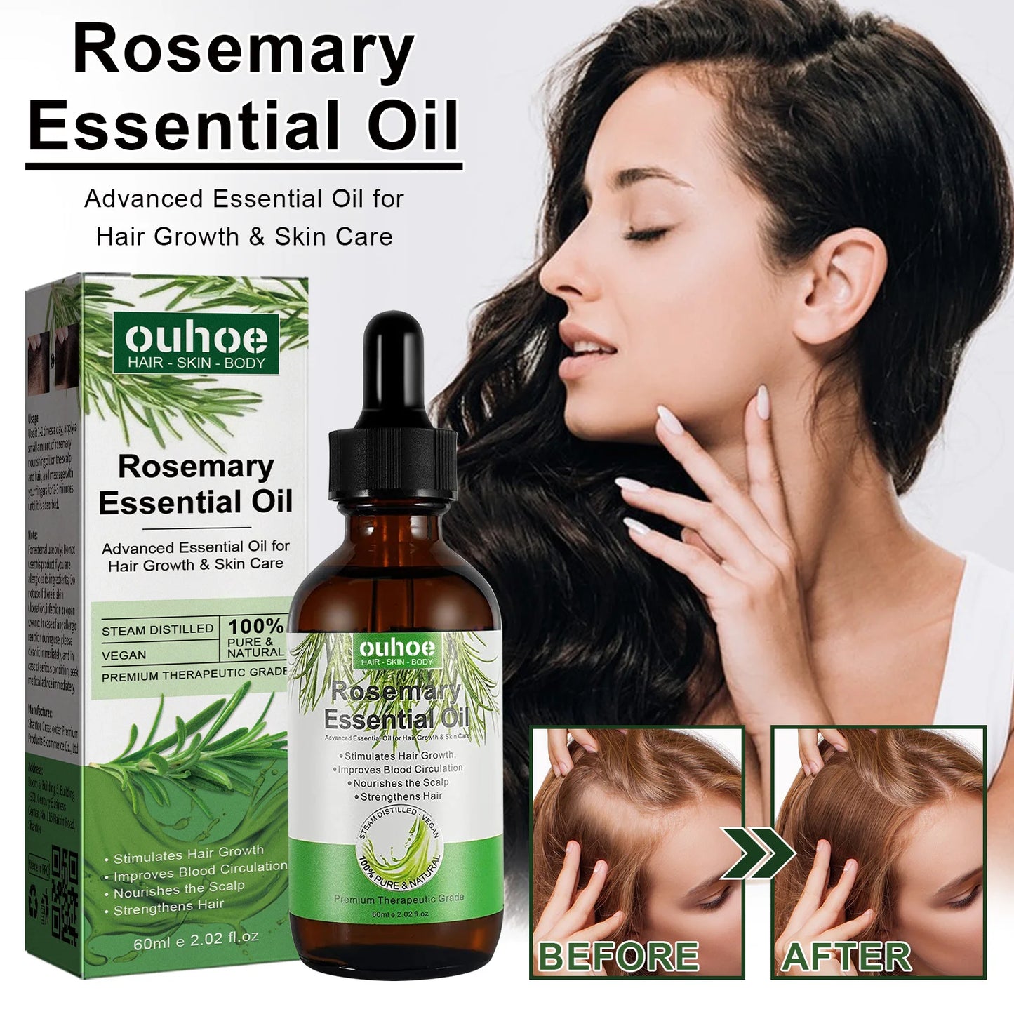 Organic Rosemary Essential Oil for Natural Hair Growth