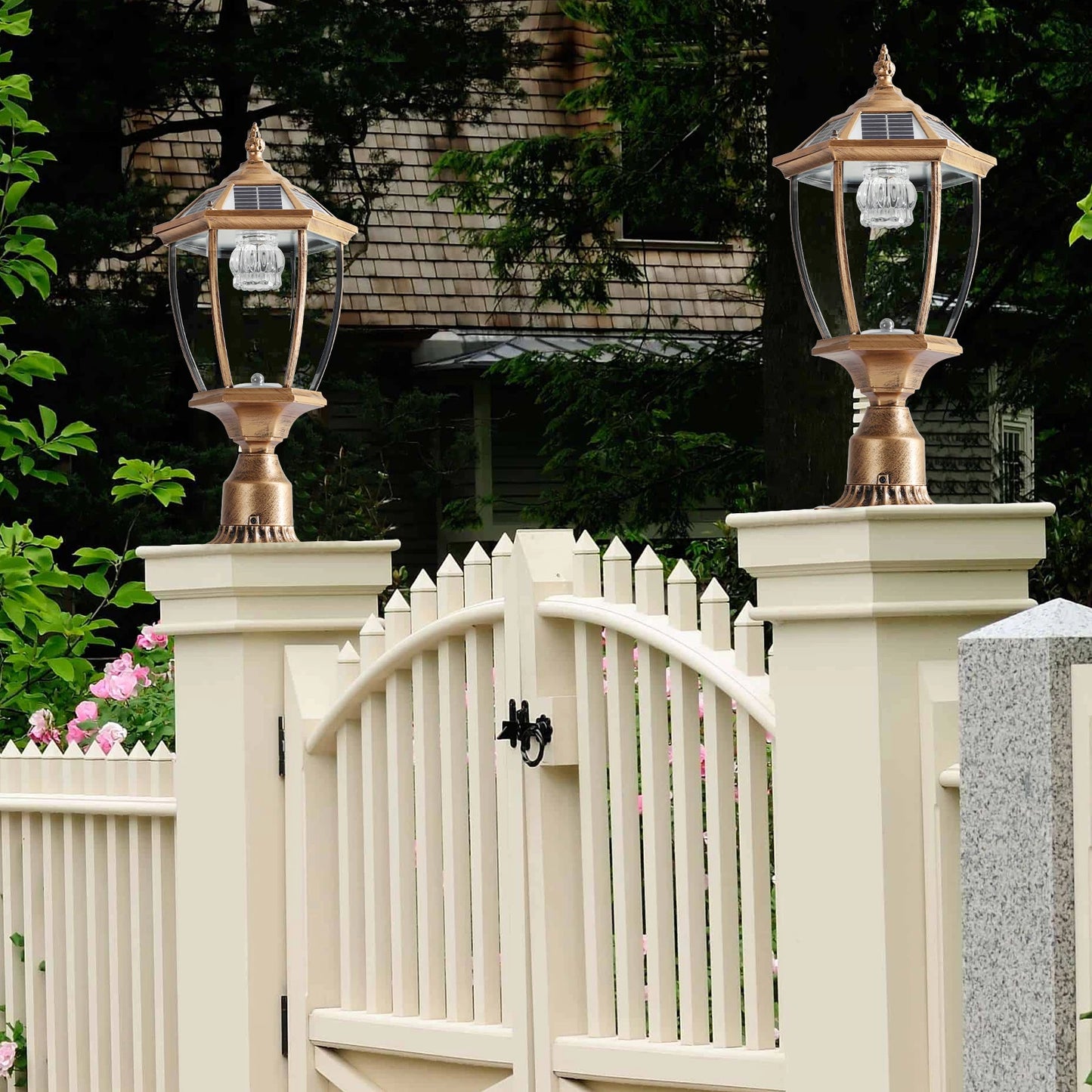 Vintage Solar LED Post Light