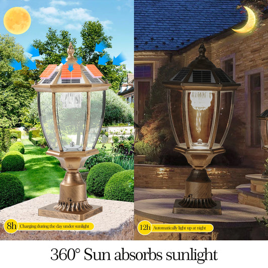 Vintage Solar LED Post Light