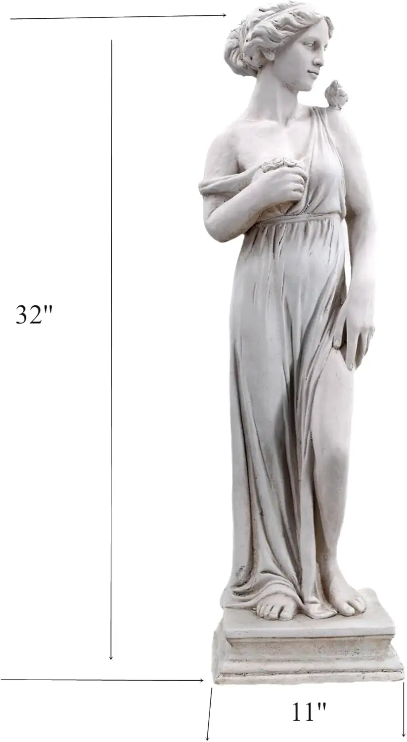 32 in Nymph Goddess of Greek Mythology Garden Statue Sculpture Roman Style Outdoor Patio Yard Lawn Porch Dr Ivory