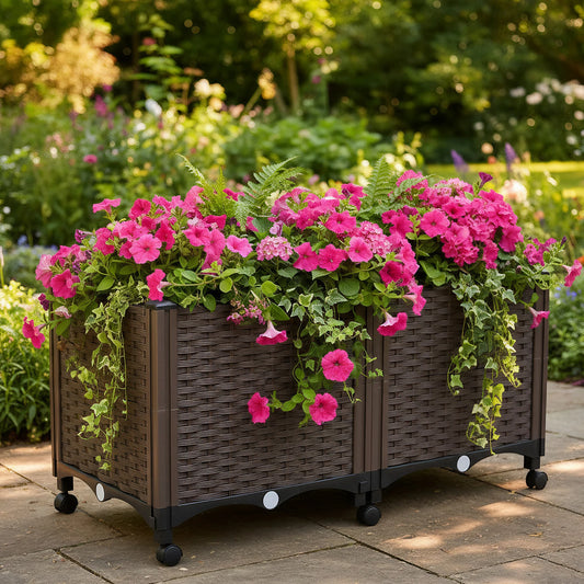 Outdoor Elevated Garden Boxes with Drainage Plug