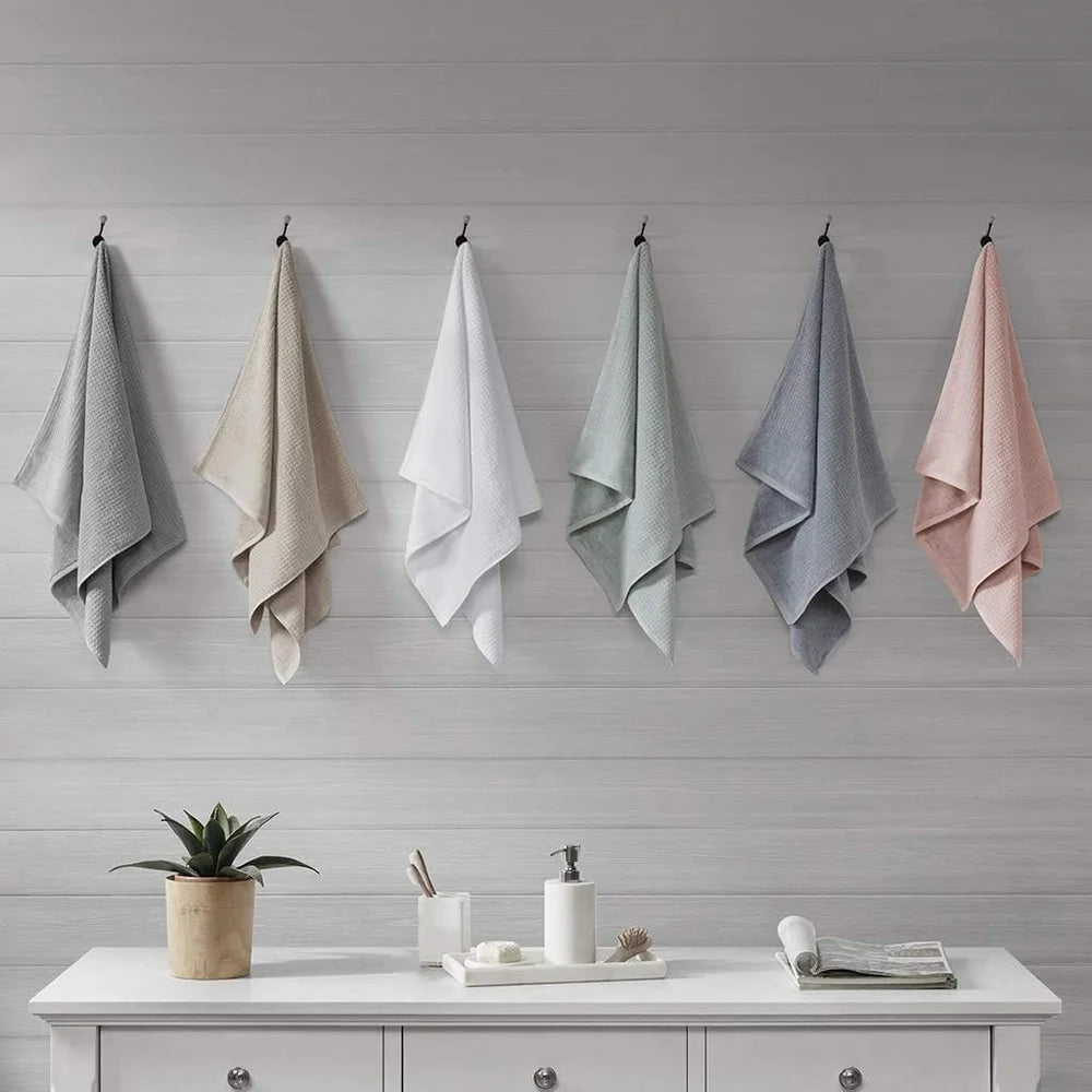 6 Piece Luxurious Waffle Weave Towel Set