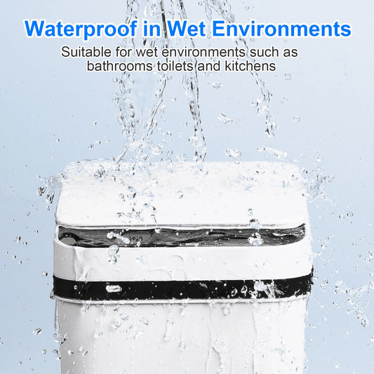 White 12L Automatic Trash Cans with Lid-2 Pack