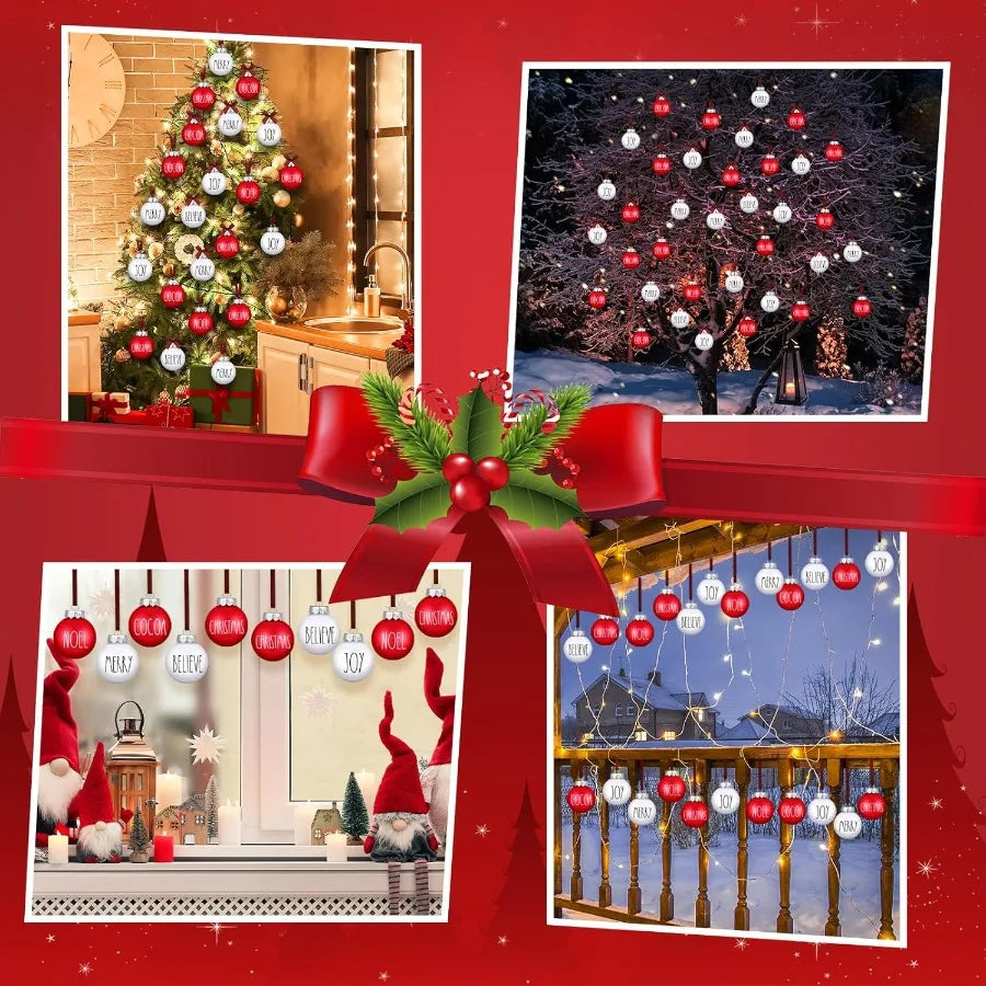 24 Pcs Merry Christmas Ornaments