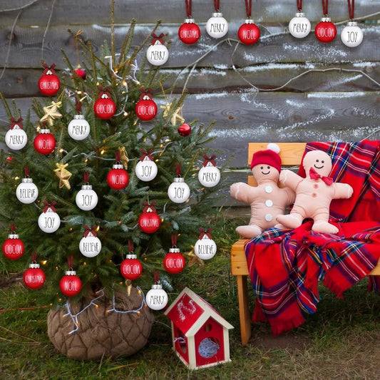 24 Pcs Merry Christmas Ornaments