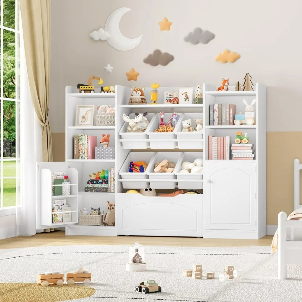 5-in-1 Kids 55” Toy Storage Organizer with Removable Bins