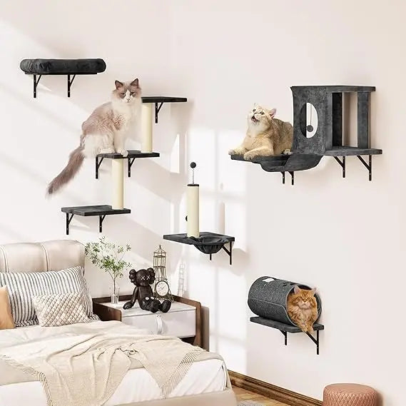 NUNU LAB 7-in-1 Wall Mounted Cat Climber Set