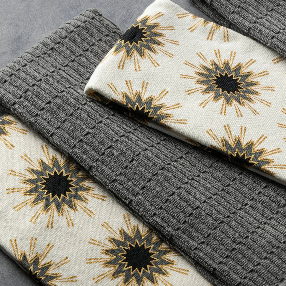 5-Pack Starburst Design Kitchen Towels