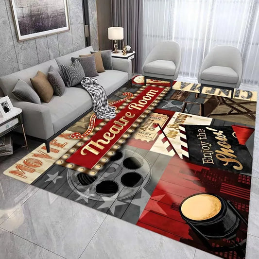 6'X8' Vintage Movie Theater Area Rug