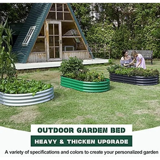 2Pcs Galvanized Raised Garden Bed Kit