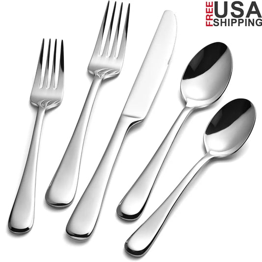 20 Piece Ergonomic Stainless-Steel Flatware Set