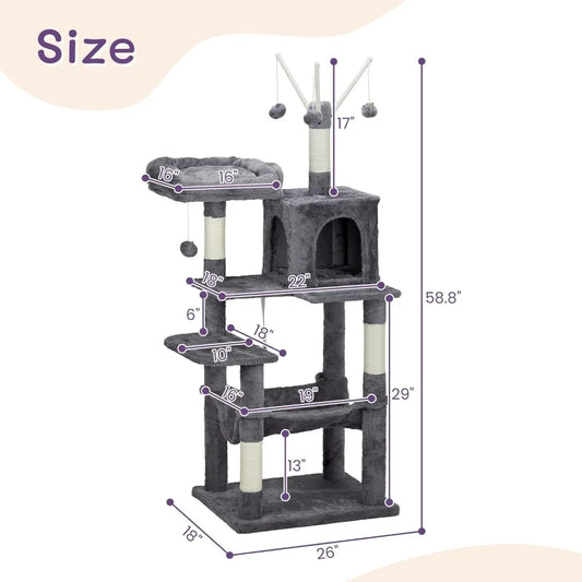 57 Inch Outvita Large Cat Tree Condo