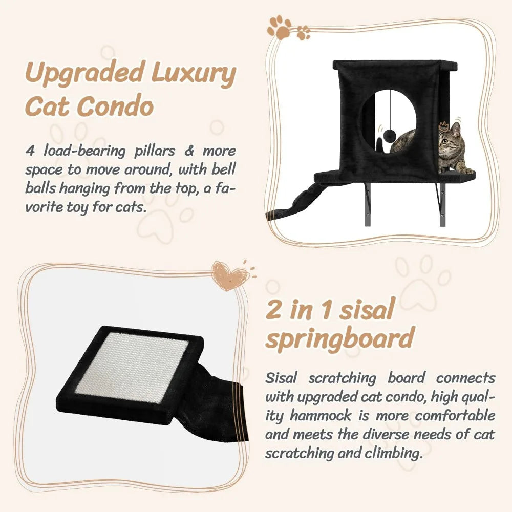 NUNU LAB 7-in-1 Wall Mounted Cat Climber Set