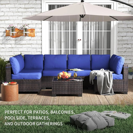 7-Piece Outdoor Wicker Furniture Set