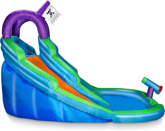 Bounce House for Kids with Climbing Wall, Water Slide, and Pool - Includes Blower