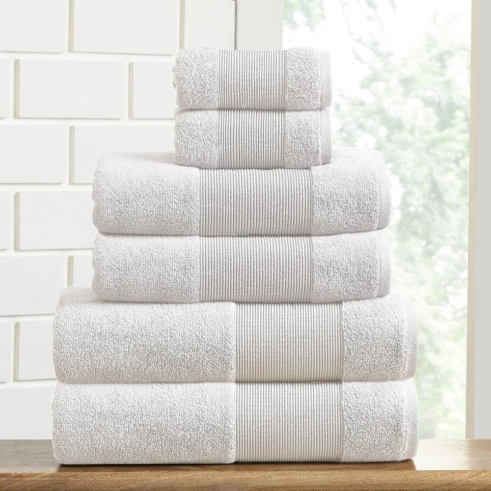 6-Piece Ultra Soft Towel Set-100% Cotton,