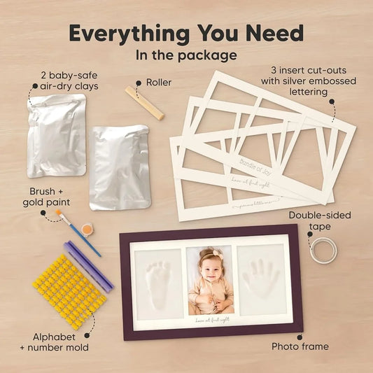 Personalized Baby Hand and Footprint Keepsake Photo Frame Kit