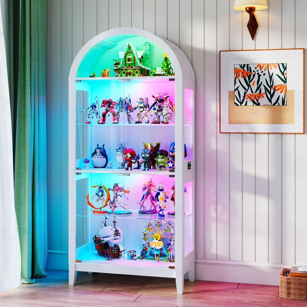 69" Glass Display Cabinet with RGB LED Lights