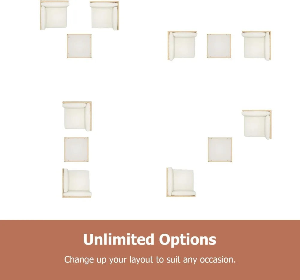 3 pcs-Outdoor Wicker Patio Set