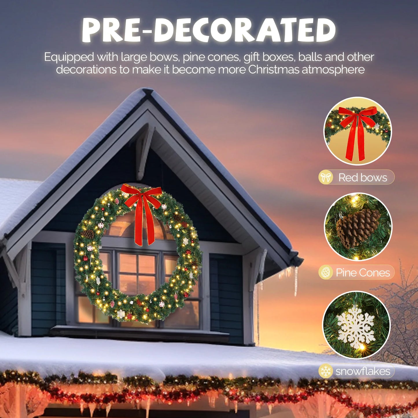 60in Festive Wreath