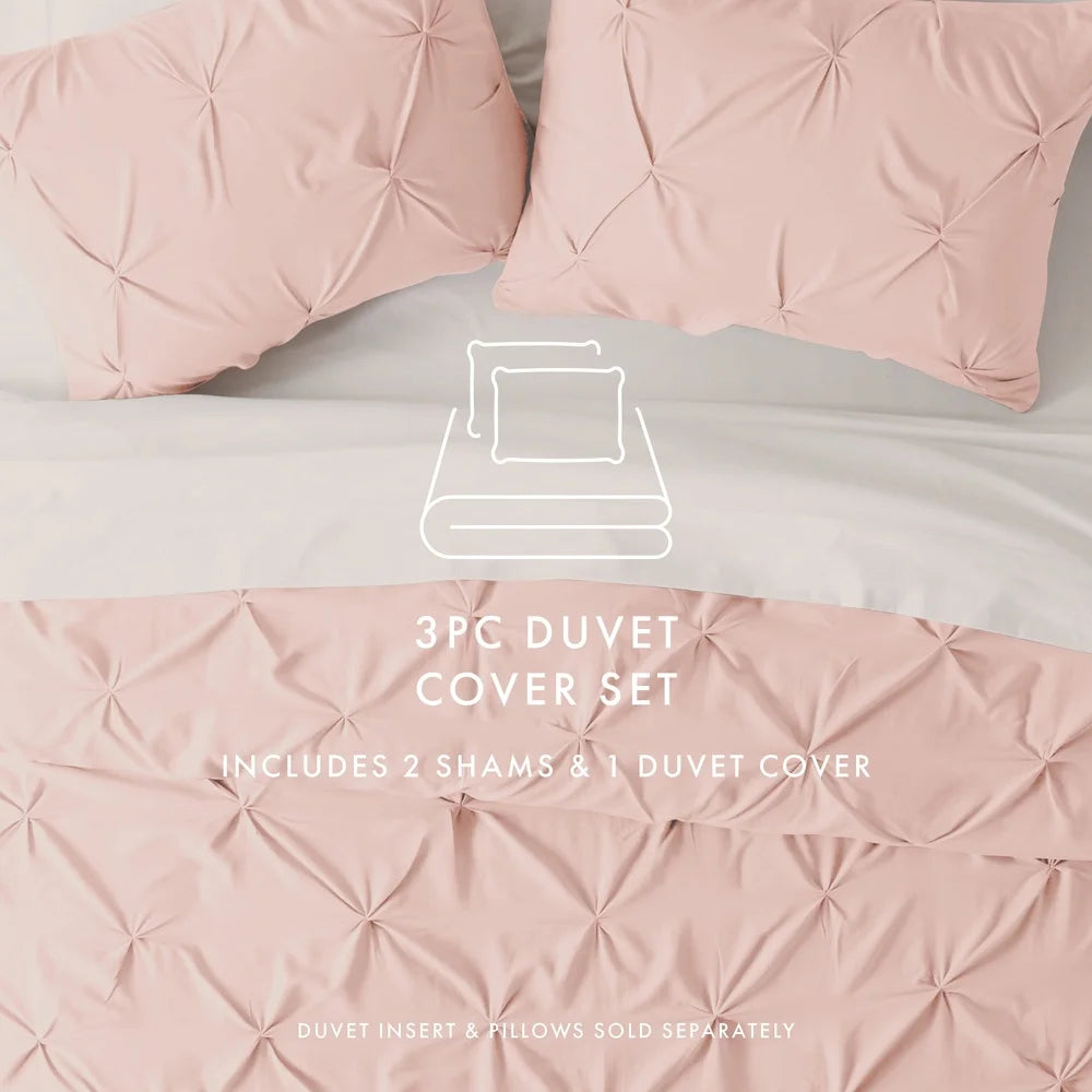 3-Piece King Size Blush Duvet Cover Set