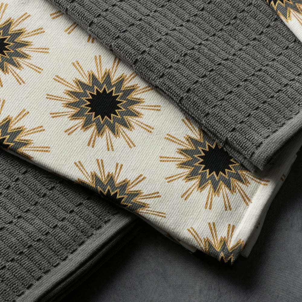 5-Pack Starburst Design Kitchen Towels