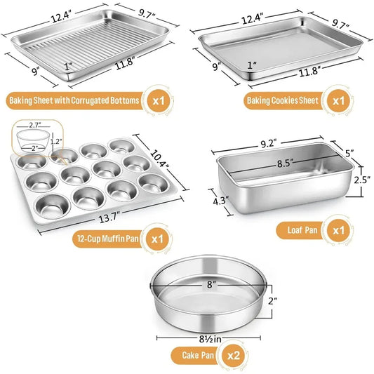 6-Piece Stainless Steel Bakeware Set