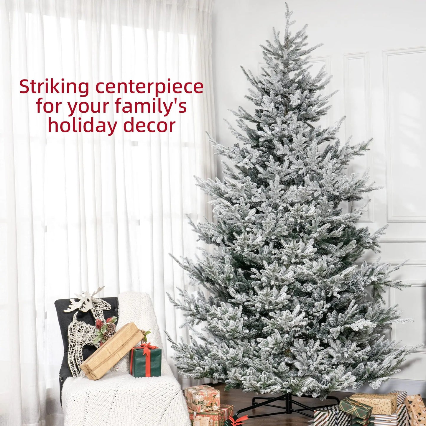 9 FT Flocked Christmas Tree Auto Open