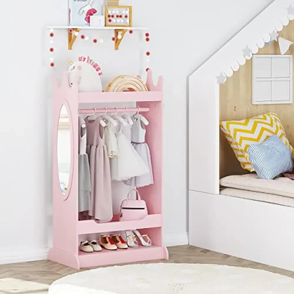 Princess Themed Dress up Armoire with Mirror Great Gift for Girls