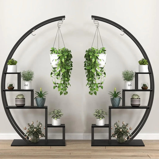5 Tier Half Moon Flower Plant Stand-2 Pack