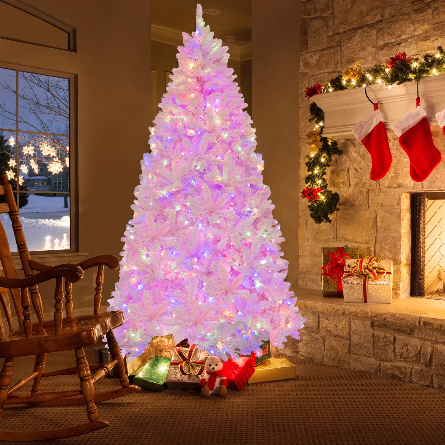 Pre-Lit Pink Christmas Tree