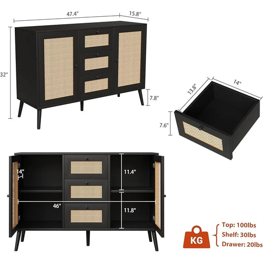 Rattan Buffet Sideboard Furniture