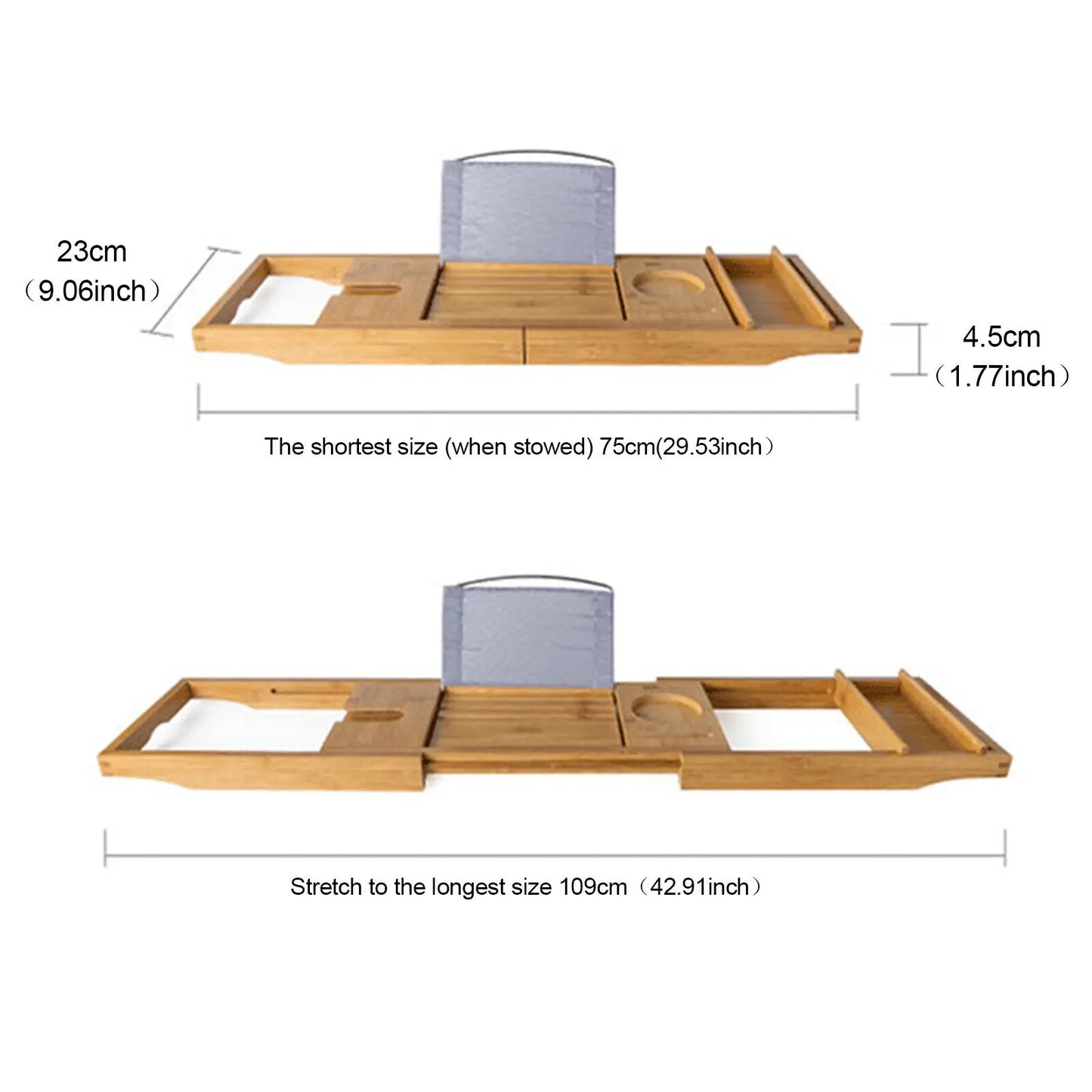 Bamboo Over the Tub Bath Tray