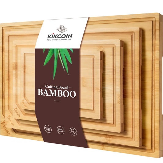 4-piece bamboo cutting board set