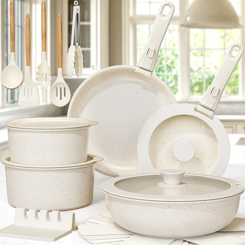 21 Piece Non-Stick Cookware Set, Astercook Ceramic