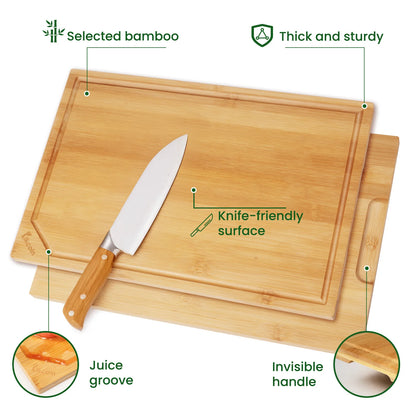 4-piece bamboo cutting board set