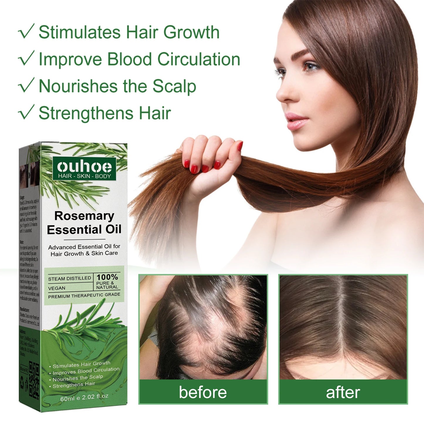 Organic Rosemary Essential Oil for Natural Hair Growth
