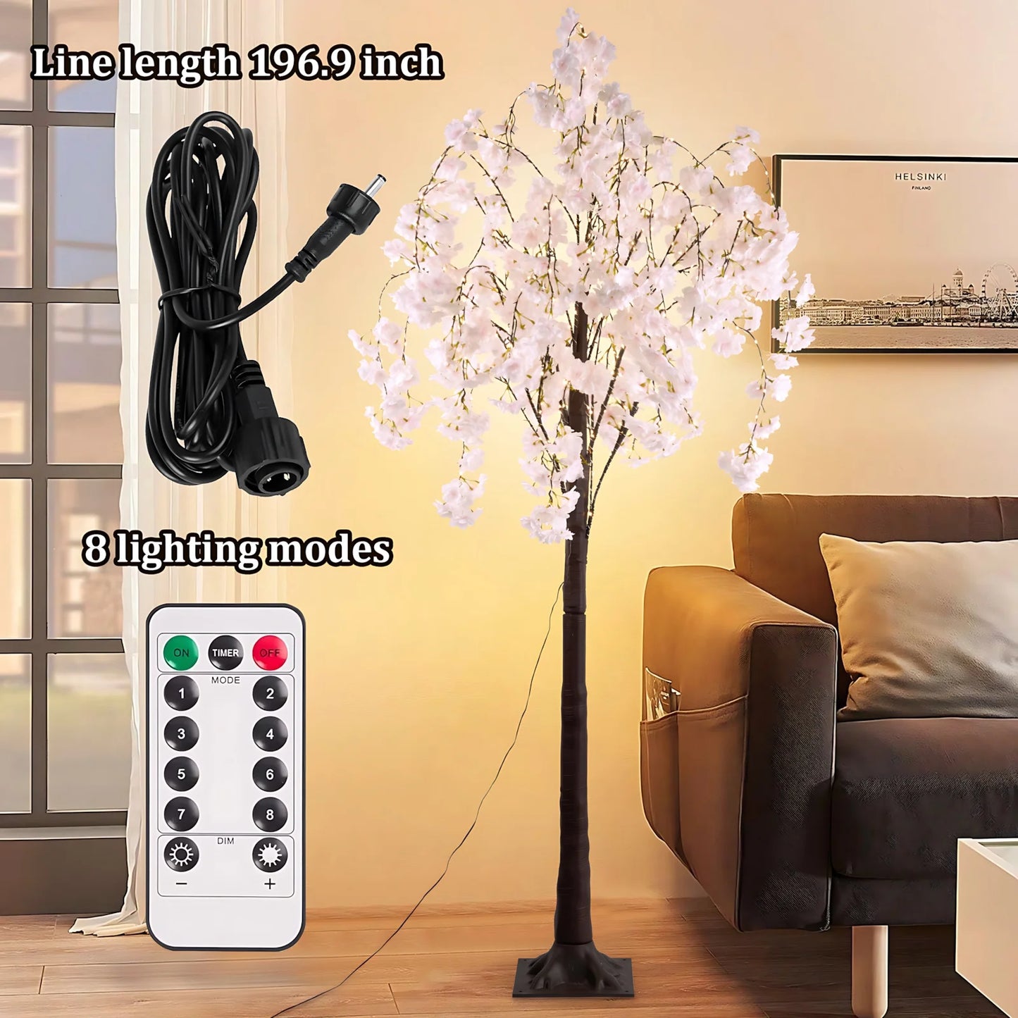 6ft Lighted Cherry Blossom Tree