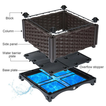 Outdoor Elevated Garden Boxes with Drainage Plug