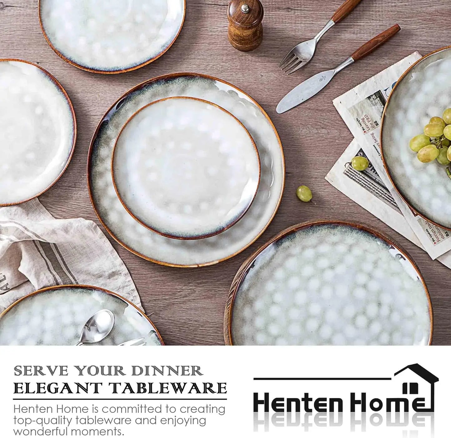 11 Inch Porcelain Pizza, Pasta, Salad Plate Set