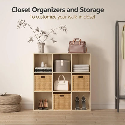 Wooden 12 Cube Storage Organizer, with Closed Back