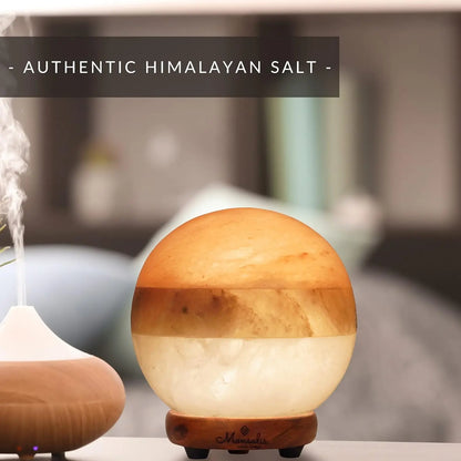 Illumination Himalayan Salt Lamp - Pink White Grey Globe with Dimmer, Adjustable Glow