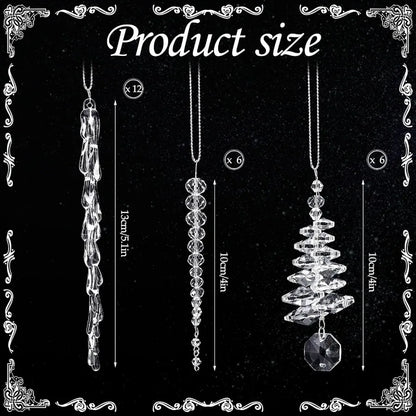 24 Pcs Crystal Icicle Christmas Tree Ornaments