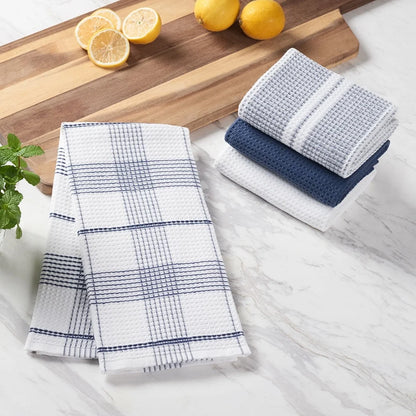 4 Pack Waffle Weave Oversized Cotton Kitchen Towels