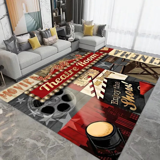 6'X8' Vintage Movie Theater Area Rug