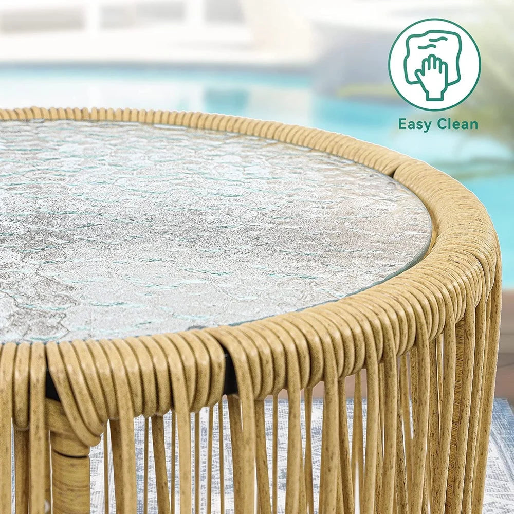 All-Weather 3-Piece Outdoor Wicker Bistro Set