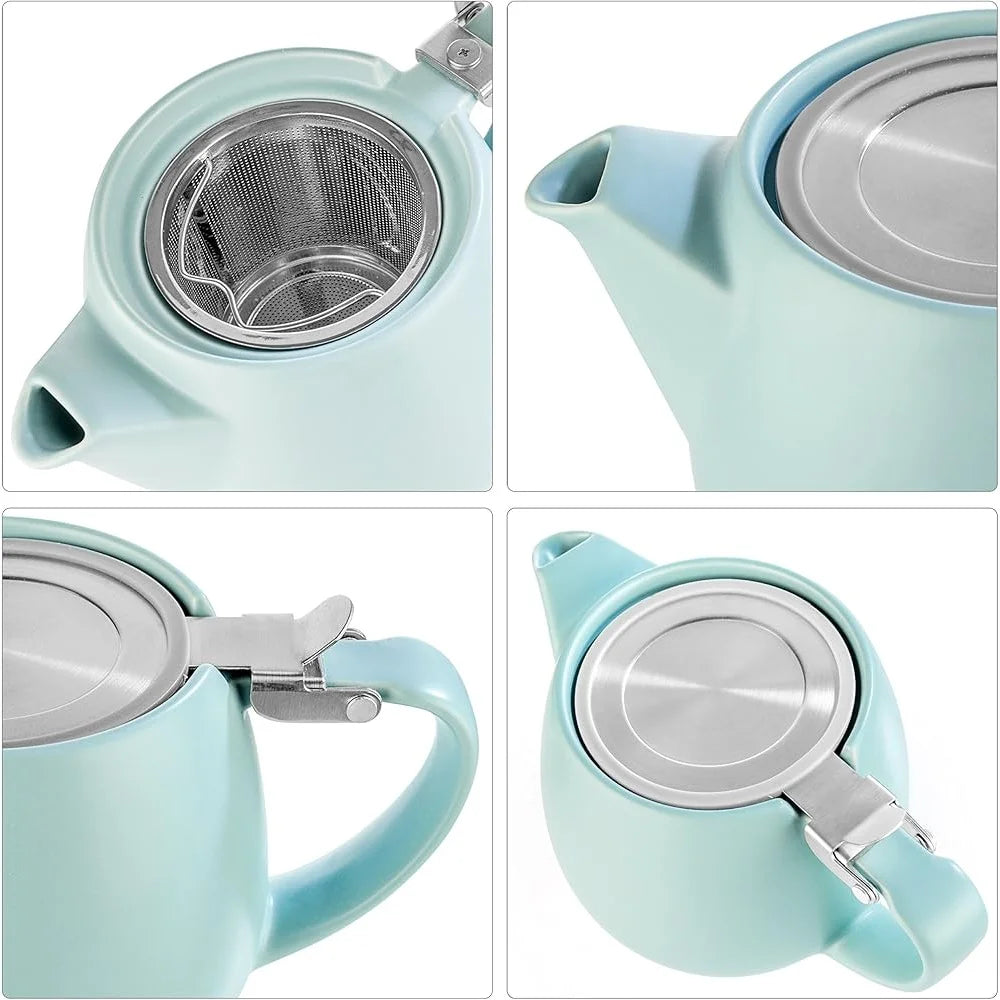 Porcelain Teapot with Extra-Fine Infuser for Loose Tea Brewing