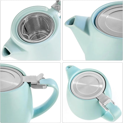 Porcelain Teapot with Extra-Fine Infuser for Loose Tea Brewing