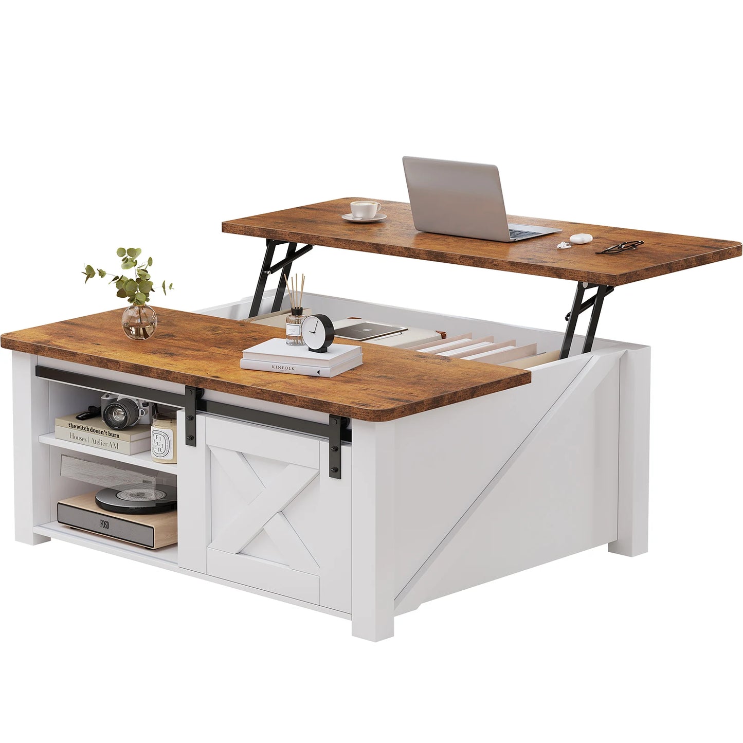 31.5IN Square Wood Lift Top Coffee Table