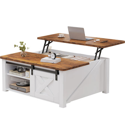 31.5IN Square Wood Lift Top Coffee Table